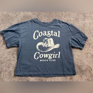 Coastal Cowgirl Beach Club Graphic Tee - Blue